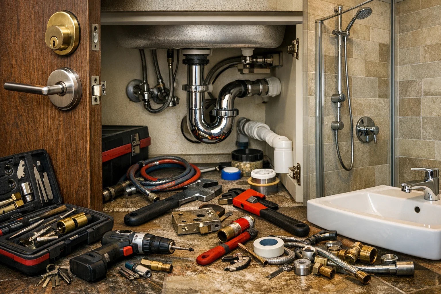 Serrurier plombier en intervention à Beaumont-sur-Oise